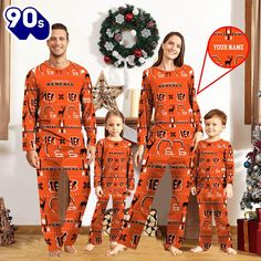 NFL Family Pajama Set, NFL Cincinnati Bengals Sport Pajamas Custom Your Name – A family pajama set is a delightful way to bring the whole family together for cozy nights and festive occasions. Typically made from soft, breathable fabrics like cotton or fleece, these matching pajamas come in a variety of fun designs and colors, often featuring playful patterns such as stripes, polka dots, or holiday motifs. They promote a sense of unity and togetherness, making them perfect for family gathe Nfl Family, Family Pajama Sets, Family Together, Fabric Cuff, Matching Pajamas, Family Pajamas, Pajamas Set, Cincinnati Bengals, Fun Designs