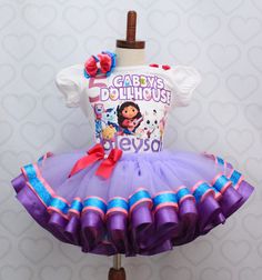 Gabbys Dollhouse Birthday Outfit, Gabbys Dollhouse Clothes, Gabbys Dollhouse Shirt, Gabby Doll House Birthday Shirt, Gabby’s Dollhouse Cricut, Dollhouse Dresses, Gabby Dollhouse, Tutu Dress Costumes, Glitter Tee