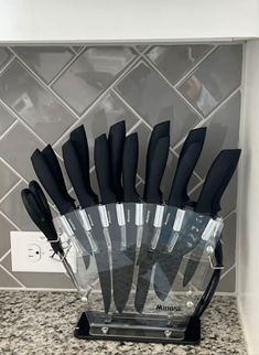 Black Home Aesthetic, Black Apartment Aesthetic, Kitchen Knife Set, First Apartment Decorating, House Essentials, Apartment Essentials