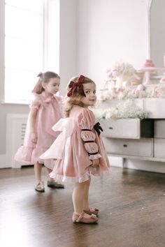 Juliette Velvet Dress – Petite Maison Kids Pink Holiday Dress, Emo Wedding, Pink Velvet Fabric, Pink Toddler Dress, Pink Velvet Dress, Organza Bow, Garnet Color, Kids Party Dresses, Velour Dress