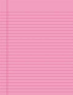 a pink lined paper with lines on it