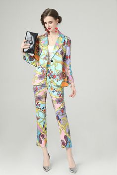 Women Spring Fall Ladies Set Retro Print Coat Pants Suit Outfit Workwear 2pcs 56 Item description Brand Unbranded Color Multicolor Department Women Size Type Regular Style Blazer Set Type Outfit/Set   Shipment Payment Return & Warranty Service & Feedbacks Shipment 1.We Ship to Worldwide. 2.Delivery time depends on destination and other factors, it may takes up to 15-30 days. If you don't receive the item after 35 days, please contact us, we'll investigate and solve the delivery problem. 3.Shippi Pants Suit Outfit, Type Outfit, Ladies Trouser Suits, Printed Pants Style, Womens Professional Fashion, Suit Outfit, Womens Suits Business, Blazer Set, Short Pixie Cut