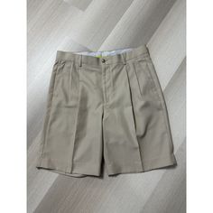 Louis Raphael Beige Golf Shorts Men's Size 34 Pleated Polyester Nwot Belted Waist Zipper Fly W/Button Closure Front And Rear Pocket Measurements Laying Flat: Waist:17" Rise: 12" Inseam: 9" Length: 21" 41 Classic Pants With Built-in Shorts, Classic Beige Bermuda Shorts, Fitted Khaki Short Pants, Classic Beige Shorts With Built-in Shorts, Khaki Fitted Shorts, Beige Fitted Bermuda Shorts, Fitted Khaki Short Bottoms, Fitted Beige Bermuda Shorts, Classic Fitted Shorts With Pockets