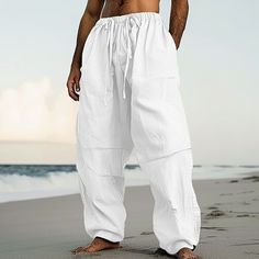 Season:Spring  Summer; Fabric:Linen Cotton Blend; Gender:Men's; Style:Classic Style,Fashion; Occasion:Holiday,Daily,Casual; Fit Type:Regular Fit; Function:Breathable,Comfort; Waistline:Mid Waist; Pattern:Plain; Design:Drawstring,Pleats,Elastic Waist; Pants Type:Trousers,Beach Pants,Linen Pants,Summer Pants; Fly Type:Drawstring,Elasticity; Front page:FF; Listing Date:02/27/2024; Hips:; Length:; Waist: Linen Beach Pants, Mens Linen Pants, Daily Holidays, Cotton Linen Pants, Mens Linen, Summer Pants, Beach Pants, Type Of Pants, Drawstring Pants