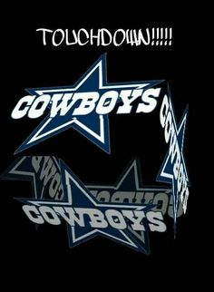 the cowboys logo is shown on a black background with white letters and stars in it