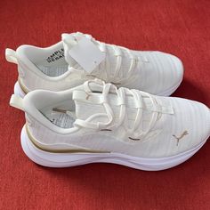 Women’s Puma Sneakers, They’re In New Condition With Tags. Casual White Puma Running Shoes, White Puma Lace-up Running Shoes, White Puma Running Shoes With Logo, White Lace-up Running Shoes With Puma Logo, White Puma Running Shoes For Jogging, Casual Running Shoes With White Laces For Sports, Pumas Shoes Women, Puma Shoes Women Sneakers, Puma Shoes Women