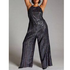 Maeve From Anthropologie Size 26w New With Tag Disco Halter Jumpsuit Bust Measures 27.5" Across (55") Does Stretch Waist Measures 47" Polyester Halter Neck Adjustable Straps Pull-On Styling Hand Wash Metallic Sleeveless Jumpsuit For Night Out, Shimmer Jumpsuits And Rompers For Party Season, Metallic Sleeveless Jumpsuit For Evening, Metallic Jumpsuits And Rompers For Night Out, Metallic Sleeveless Evening Jumpsuit Or Romper, Chic Silver Jumpsuits And Rompers For Night Out, Chic Silver Jumpsuit For Night Out, Silver Chic Jumpsuits For Night Out, Chic Silver Jumpsuits And Rompers For Party