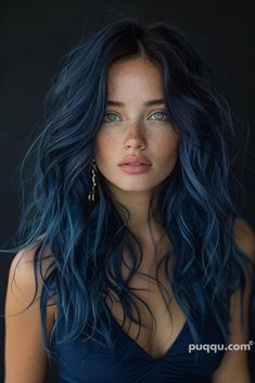 Hair For Blue Eyes And Fair Skin, Blue Hair Women, Interesting Hair Color, Characters With Blue Hair, Blue Hair Inspiration, Blue Hair Character, Hair Colors For Blue Eyes, Pretty Hair Color, Hair Inspiration Color