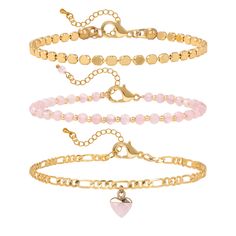 PRICES MAY VARY. [DAINTY LAYERED BRACELET]:This layered bracelet consists of a crystal bead chain,a pendant chain and a gold chain，Stylish and versatile, can wear it alone or stack.Suitable many occasions,etc party, wedding, ceremony, graduation, dating and vocation. [HIGH-QUALITY MATERIAL]:The crystal bracelet uses high quality gold plated brass beads, chain and rose quartz beads. Nickel-free, lead-free and hypoallergenic. Since our materials are natural stone,the color of crystal stone beads will be slightly different. [ADJUSTABLE BRACELET SIZE]:These layered ankle bracelets for women length are 7.1" with 2" extender,you can adjust the length of the anklet freely.It fits most sizes of ankle,suitable for women and teen girls daily wear [PERFECT GIFT]:These trendy bracelets for women and t Amethyst Bracelet Beads, Layered Bracelet, Gems Bracelet, Trendy Bracelets, Purple Bracelet, Brass Beads, Beads Chain, Bracelets Set, Dainty Bracelet