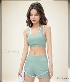 Lasaky - Split Angled Swimsuit for Sports Activities Breathable Sportswear Swimwear For Workout, White High Stretch Sports Swimwear, White High Stretch Swimwear For Sports, White High-stretch Swimwear For Sports, Sportswear Swimwear For Training, Athleisure White Swimwear For Sports, White Athleisure Swimwear For Sports, Green Sleeveless Sports Swimwear, Sporty Green Swimwear For Sports