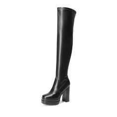 PRICES MAY VARY. Y2K Style: The square toe, high platform, and chunky heel design make these boots super stylish and edgy, bringing back the aesthetics of the 2000s, which embody bold and futuristic elements. Comfortable Height: The 2 inch platform and 4.8 inch high heel of these over-the-knee boots provide an instant height boost and elongate your legs, making you feel confident whatever the occasion. Soft Upper: The flexible PU upper increases the comfort of these high-heel over-the-knee boots Thigh High Boots Chunky, Platform Gogo Boots, Kids Soccer Shoes, Boots Chunky, Gogo Boots, Chunky High Heels, Chunky Platform, Sneaker Heels, Kids Boots