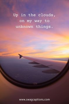 an airplane wing with the words travel 10 reasons to fly today