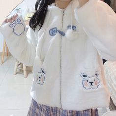 Please take the size info as a reference. The measurement error between 1-4cm is in the normal range.Fabric Material: Cotton Blend. PlushColor: Beige Size One Size Bust 105cm/41.37" Length 60cm/23.64â€?/td> Shoulder 43cm/16.94" Sleeve 57cm/22.46" Bear Ears, Kawaii Style, Cool Clothing, Youth Culture, Kawaii Aesthetic, Cute Bear, Hooded Coat, Cute Bears, Blackpink Lisa