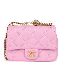 This Mini Sweetheart Crush flap bag is in pink caviar leather with antique gold tone hardware, a front flap with CC turnlock closure, half moon back pocket and an interwoven antique gold tone chain link adjustable crossbody strap with a heart crush stopper.The interior is lined in pink leather and features one zip pocket with logo pull on the rear wall.Collection: 23P (RFID Chip)Origin: ItalyCondition: New and never wornAccompanied by: Chanel box, Chanel dustbag, ribbon, retail UPC, RFID and carebookMeasurements: 7.5" width x 5" height x 2.5" depth; 22.5" strap drop Pink Leather Shoulder Bag With Cc Turnlock Closure, Pink Evening Shoulder Bag With Cc Turnlock, Pink Evening Shoulder Bag With Cc Turnlock Closure, Pink Formal Bags With Cc Turnlock Closure, Formal Pink Bags With Cc Turnlock Closure, Elegant Pink Double Flap Bag, Pink Leather Double Flap Bag, Luxury Pink Double Flap Bag, Elegant Pink Flap Bag With Cc Turnlock Closure