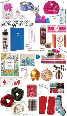 the holiday gift guide for the girl exchange includes gifts, books, and other items