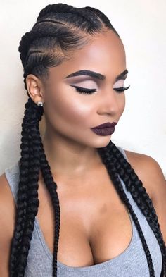 Shuruba Hairstyles, African American Braided Hairstyles, African American Braids, Long Box Braids, Types Of Braids, Protective Style, Girls Braids, Cornrow Hairstyles