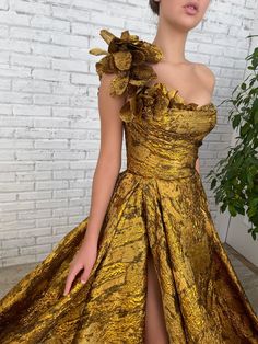 Foliage Crown Gown | Teuta Matoshi Matoshi Gown, Teuta Matoshi Gown, Teuta Matoshi Dresses, Rosabella Beauty, Teuta Matoshi, Gorgeous Bridesmaid Dresses, African Models, Fancy Fashion, Fashion Design Patterns