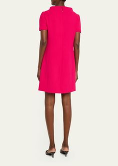 Carolina Herrera Tie Boat Neck Wool Mini Dress - Bergdorf Goodman Carolina Herrera Dress, Carolina Herrera Dresses, Cerise Pink, Boat Neckline, Carolina Herrera, Tie Neck, Bergdorf Goodman, Boat Neck, Neck Tie