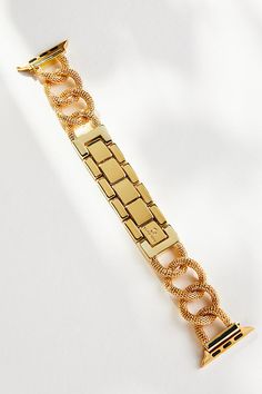 Iron and brass with gold, rose-gold, or silver plating Removable clasps Imported | Mesh Link Apple Watch Band 44/45mm by Goldenerre, Women's, Gold/Brass/Tin at Anthropologie Designer Gold Jewelry With Gold-tone Hardware, Designer Gold Watch Bands For Formal Occasions, Designer Gold Bracelets With Gold-tone Hardware, Gold Chain Link Jewelry With Gold-tone Hardware, Designer Gold Metal Chain Bracelet, Designer Gold Chain Bracelet, Luxury Matte Gold Jewelry For Formal Occasions, Designer Gold-tone Metal Bracelet, Timeless Gold Metal Jewelry And Watches