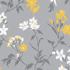 yellow and white flowers on a gray background