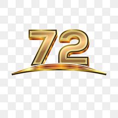 the number seventy seven in gold on a white background