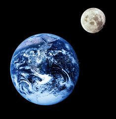 the earth and moon are seen from space