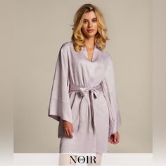 This European-Made Lavender Short Robe Is In A True Kimono Style. The Sash Is Sewn To The Back So It Will Never Fall Off. There Is A Subtle Floral Motif On The Jacquard Fabric. Absolutely Gorgeous And Extremely Well Made. Hits Above The Knee. Xs/S Smoke Free Home. Elegant Fitted Purple Sleepwear, Elegant Purple Fitted Sleepwear, Elegant Purple Sleepwear For Spring, Purple Spring Sleepwear For Night, Purple Spring Sleepwear, Elegant Loungewear, Sea Treasure, Short Kimono Robe, Short Kimono