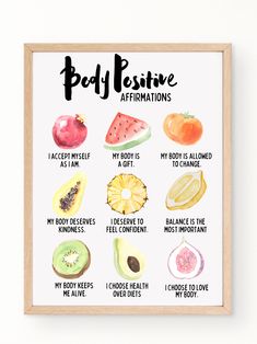 I am a dietitian who was looking for aesthetic wall art for my office that also provided a great message! Check out my other listings! Dietitian Career, Body Affirmations, Affirmations Wall Art, Affirmations Wall, Women's Fitness Motivation, Body Positive, Kids Nutrition, Health Supplements