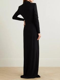 Indulge in the luxury of our Classic Elegance Deep V-Neck Tuxedo Style Maxi Dress. This sophisticated evening wear for women features a timeless design with a deep V-neck and tuxedo-inspired details. Feel elegant and exclusive in this piece, with the added bonus of free shipping. Elevate your wardrobe with this stunning dress. Closure Type : zipper Fabric Type : Polyester Model Number : 133460 Season : Autumn Neckline : V-Neck Waistline : Empire Sleeve Style : Regular Dresses Length : Floor-Leng Maxi Dresses Spring, Timeless Glamour, High Waist Long Skirt, Spring Maxi Dress, Evening Dress Floor Length, Dresses Spring, Tuxedo Style, Maxi Dress Prom, Sophisticated Dress