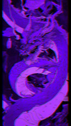 an abstract image of a dragon in purple and blue