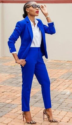 This unique Ladies suit is designed with high quality wool material that guarantees durability and comfort. It is suitable for all kinds of occasion and it can be worn all year round. It comes in 2 pieces (Jacket +  pant), the jacket can also be worn with any pant/jeans. For custom orders, Please feel free to start a  conversation for further enquires. Your satisfaction is our priority  I hope you have a pleasurable shopping experience Royal Blue Pants Suit Women, Royal Blue Pants Work Outfit Women, Royal Blue Suit Women Outfits, Tailored Suits With Pockets For Office Wear, Professional Solid Color Suits For Office Wear, Professional Solid Color Office Suits, Solid Color Winter Suits For Office Wear, Winter Office Wear Classic Suit, Winter Office Wear Suits