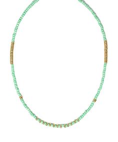 Cute seed bead choker necklace. Mint green/gold seed bead or Fuchsia/gold seed bead sold separately