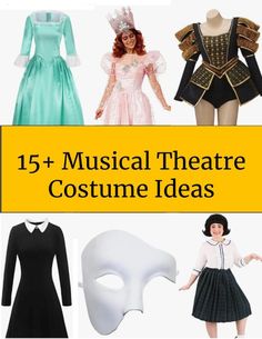 some costumes and masks are featured in this postcard for the musical theatre costume ideas