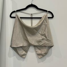 Never Worn And In Perfect Condition. So Cute Metallic Crop Top For Summer Evenings, Metallic Crop Top For Evening In Summer, Elegant Silver Crop Top For Party, Metallic Sleeveless Crop Top For Evening, Chic Metallic Crop Top For Evening, Elegant Metallic Crop Top For Summer, Chic Silver Crop Top For Evening, Elegant Gold Crop Top For Night Out, Metallic Cropped Tops For Spring