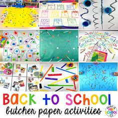 back to school activities and crafts for kids with pictures on them, including letters, numbers,