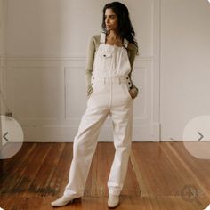 New *With Tags* Straight Relaxed Leg With Button Closure At Hips. 100% Cotton / 13 Oz. Italian Denim Machine Wash Cold Inside Out With Like Colours And Hang To Dry. Made Ethically In Portugal. Chic High Waist Cotton Overalls, White Casual Bib Front Overalls, White Cotton Overalls With Relaxed Fit, Chic Cotton Denim Jumpsuit With Button Closure, Chic Cotton Overalls With Bib Front, Casual White Relaxed Fit Overalls, Cotton Denim Jumpsuit With Button Closure, Straight Leg, Workwear Overalls With Bib Front And Buttons, Cotton Denim Jumpsuit With Button Closure And Straight Leg