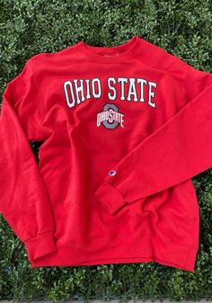 Champion Ohio State Buckeyes Powerblend Sweatshirt - Red The Ohio State University, University Sweatshirts, Basic Fits, Ohio State University, Fun Sweatshirts, Ohio State Buckeyes, Branded Sweatshirts, Crew Sweatshirts, Ohio State