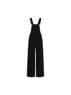 MO&Co. Women's Straight Leg Denim overalls This jumpsuit is crafted from denim fabric for a casual look and stylish. Featuring adjustable shoulder straps, a wide-leg silhouette and cargo pockets, it's the perfect choice for effortless elegance. With its subtle sophistication, it's sure to become a wardrobe favorite. Features : - High waist, cut for a relaxed fit- Multi-pocket, side button details- Adjustable shoulder straps- Comfy denim materials Code: MBD1JPS011The back length of size S is 108c Black Overalls, Straight Leg Denim, Effortless Elegance, Denim Overalls, Mesh Bag, Denim Fabric, Shoulder Straps, Casual Looks, Overalls