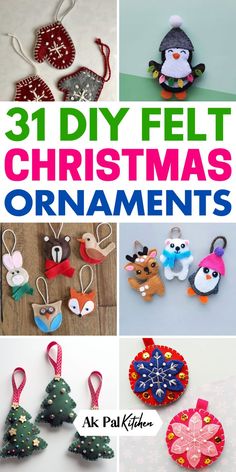 Create your own holiday magic with our DIY felt Christmas ornaments. These DIY felt Christmas crafts will add a personal touch to your Christmas tree decorations. Handcrafted with love, these homemade holiday decorations make perfect Christmas gifts. Explore our collection of Christmas sewing projects and discover the joy of crafting. Transform your tree with the warmth of personalized felt Christmas ideas and timeless holiday ornament ideas. You must try these DIY Christmas decorations today. Make Your Own Xmas Decorations, Making Felt Christmas Ornaments, Felt Christmas Sewing Patterns, Felt Xmas Decorations To Make, Felt Xmas Tree Ornaments, Easy Sew Ornaments For Kids, Easy Felt Ornaments For Kids, Felt Christmas Tree Ornaments Diy, Christmas Felt Decorations Diy