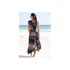 Whether you have a special occasion or simply want to radiate beauty on any given day, this dress is your ultimate go-to. * Overlapping V-neckline * Handkerchief hem style * Ties at the waist * Print may vary * Skirt length approx. 28 inches * 95% Viscose, 5% Elastane. Imported. * Machine wash cold with like colors, inside out * Hang to dry or lay flat Women's Handkerchief, Bandeau Maxi Dress, Handkerchief Hem Dress, Sundress Summer, Halter Neck Maxi Dress, Printed Halter Dress, Knitted Bodycon Dress, Striped Mini Dress, Handkerchief Hem