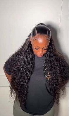 From Straight To Curly Hair, Straight To Curly Hair, Sleek Braided Ponytail, Weave Ponytail Hairstyles, Braided Hairstyles For Black Women Cornrows, Birthday Hairstyles, Quick Weave Hairstyles