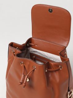 Backpack TWINSET Woman color Leather Brown Faux Leather Backpack For On-the-go, Casual Faux Leather Satchel Backpack, Trendy Brown Leather Backpack For On-the-go, Trendy Brown Soft Leather Backpack, Chic Brown Leather Backpack With Adjustable Strap, Casual Faux Leather Backpack With Adjustable Strap, Chic Brown Leather Travel Backpack, Casual Brown Faux Leather Backpack, Chic Brown Backpack With Zipper Closure