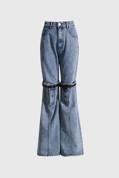 Our stylish High Waisted Jeans with Knee Cuts feature a comfortable high waist, knee cutouts, and two belts for a versatile look. The jeans also come with convenient side pockets and a button-down closure to keep your look in place, with wide legs for added comfort.In Stock Fabric: Cotton, Polyester Blue High Waisted Jeans, High Waisted Jeans, Wide Legs, The Jeans, High Waist Jeans, Fabric Cotton, Belts, High Waist, Wide Leg