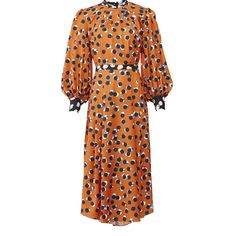 Burnt Orange Printed Crepe. 100% Polyester. Crew Neck Partially Lined. Silk Polka Dot Spring Dress, Spring Silk Polka Dot Dress, Silk Polka Dot Dress For Spring, Hunter Bell, Women Hunters, Dot Dress, Burnt Orange, Size 10, High & Low