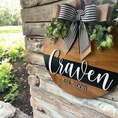 a wooden sign that says craven on it