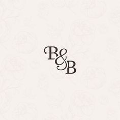 the logo for r & b is shown in black on a white background with flowers