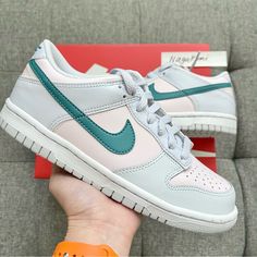 Nike Dunk Low White Pastel Blue Shoes These Shoes Come With Youth’s Size: 4 Youth = Women’s 5.5 (Last) 4.5 Youth = Women’s 6 (Last) 5 Youth = Women’s 6.5 (Last) 5.5 Youth = Women’s 7 (Last) 6 Youth = Women’s 7.5 (Last) 6.5 Youth = Women’s 8 (Last) 7 Youth = Women’s 8.5 (Last) Choose Youth’s Size To Check Out Color: White/ Blue/ Pink New Release Brand New With Original Box 100% Authentic Beautiful Colorway Ship Same Or Next Day All Sales Final. 100% Authentic #Nike #Streetwear #Vintage #Retro #Du Pastel Blue Shoes, Nike Shox Nz, Nike Air Women, Nike Streetwear, Nike Air Max 2090, Black Slip On Sneakers, Nike Air Max Excee, Running Sneakers Women, White Tennis Shoes