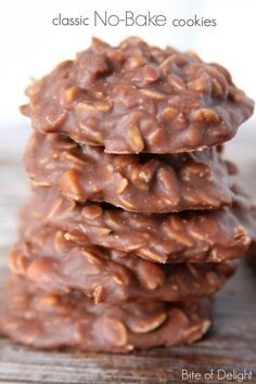 three chocolate cookies stacked on top of each other