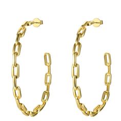 BIG HOOP - Katie Rae Collection Luxury Classic Rectangular Hoop Earrings, Luxury Rectangular Gold Hoop Earrings, Luxury Rectangular Hoop Earrings In Classic Style, Luxe Jewelry, Big Hoop Earrings, Everyday Look, Large Size, Silver Gold, Turning