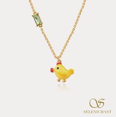 Plating: 18K Gold Materials: 18K Gold on Brass, Enamel Measurements: Length: 16.33"(41.5cm) + Extender: 1.77"(4.5cm) Weight: 6.3g Hypoallergenic design Elegant Enamel Necklace For Valentine's Day, Yellow Gold Enamel Necklace For Gift, Yellow Gold Plated Jewelry As Gift, Charming Gold Jewelry Gift, Yellow Gold-plated Jewelry Gift, Gold Jewelry For Party With Gift Box, Gold Party Jewelry With Gift Box, Gold Plated Charm Necklace As Gift, Charming Clavicle Chain Jewelry As Gift